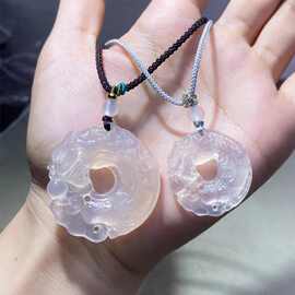 听泉同款鱼化龙吊坠天然玉髓龙扣玛瑙玉石复古平安扣玉器玉石项链
