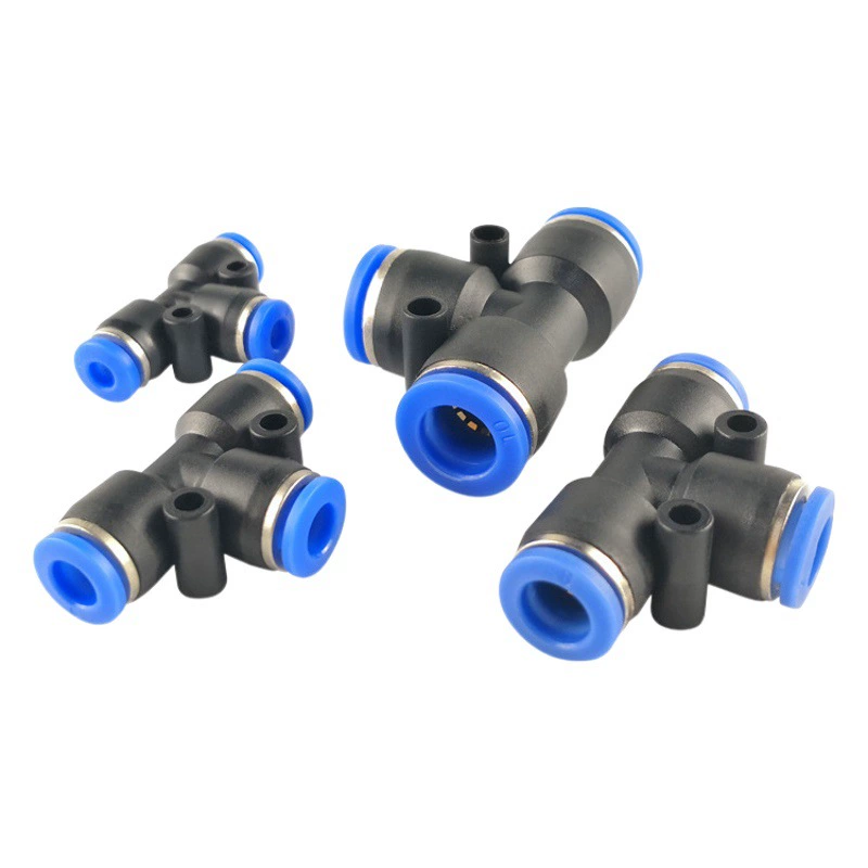 Пневматический Тройник, пластиковый Т-образный быстроразъемный соединитель, быстроразъемный соединитель PE4/5/6/8/10/12/14/16