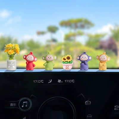 Car ornaments Cartoon Style Home Accessories - multiple-options-available-see-details-page-4-cute-little-thread-babies-sunflowers-small-fresh-vases-free-traceless-stickers