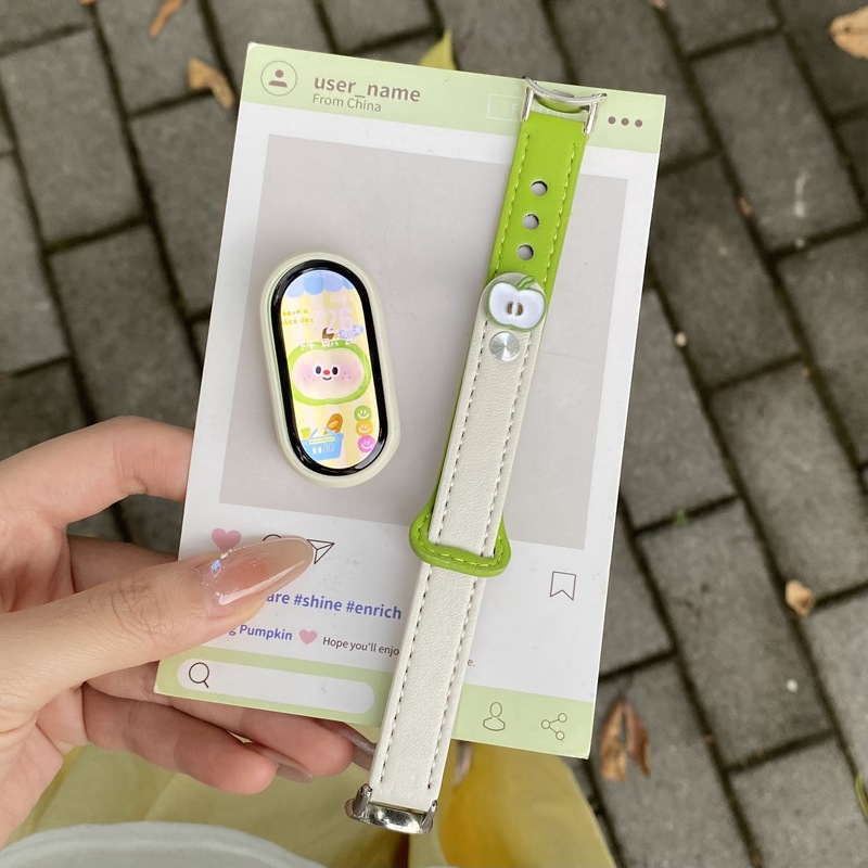 青苹果适用小米手环10表带9反扣8超纤替换腕带通用NFC女款夏创意|undefined