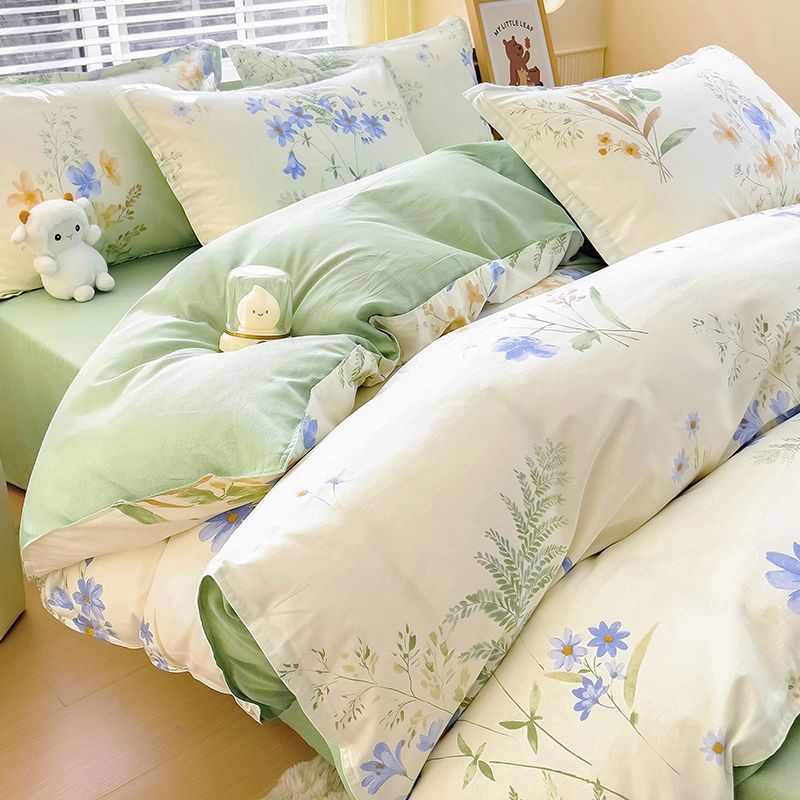 Cartoon coberta de edredón de algodón grueso de una sola pieza 1.5 dormitorio estudiantil 150x200x230 edredón único hogar