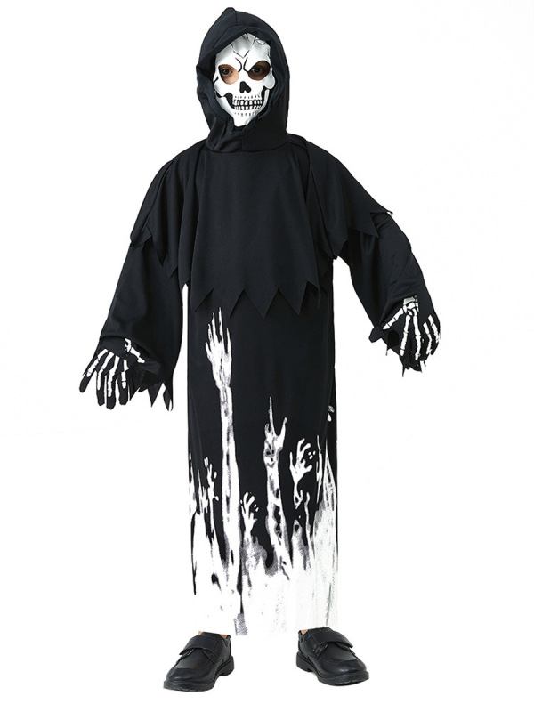 ハロウィーンパーティーコスプレ衣装暗闇の中で蛍光を発する死神児童鬼衣|undefined