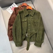 25新款山羊皮绒面皮宋佳同款皮衣夹克外套