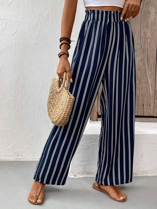 Women's Casual Holiday Daily Simple Style Stripe Full Length Printing Stripe Casual Pants display picture 5