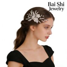 欧美新娘饰品花卉珍珠手工发梳女舞会派对婚礼晚宴头饰发饰发梳