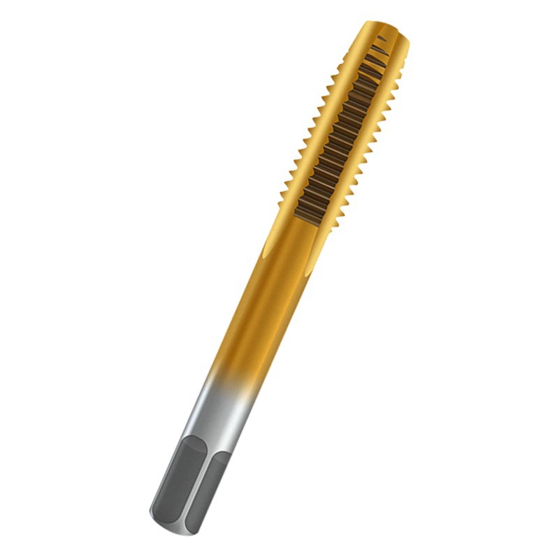 [Стандартный шаг зуба] метчики с прямой канавкой с титановым покрытием 6542 Высокоскоростная стальная проволока нарезание резьбы высокая твердость полное шлифование