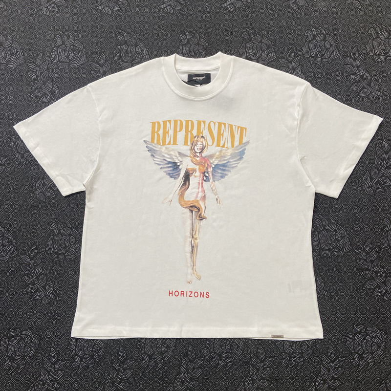 Represrep杜賓犬水洗いして古いアメリカのファッションブランドのヴィンテージのレトロなサメの半袖のtシャツの男をします。|undefined