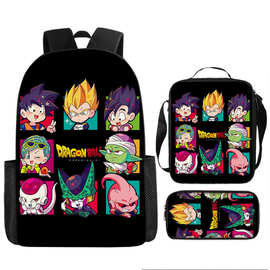 跨境货源dragon ball七龙珠背包中小学生三件套书包儿童挎包笔袋
