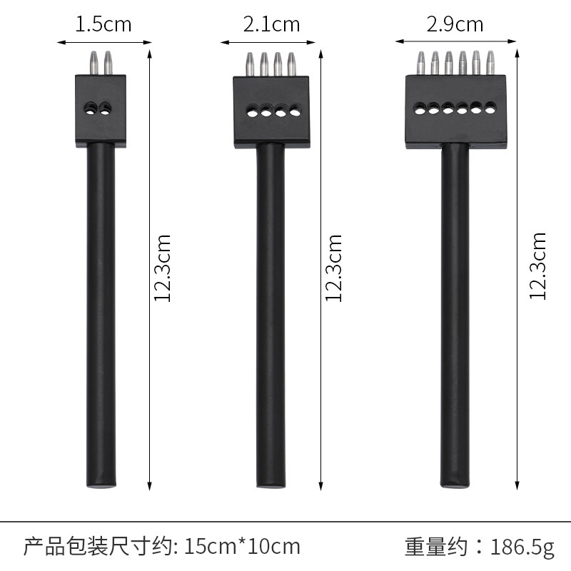 革製の縫い目の穴を開けて黒い列を流します。|undefined