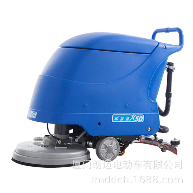 朗迈电动洗地机 纯电动手推式洗地机 商场广场超市电动地面清洗机
