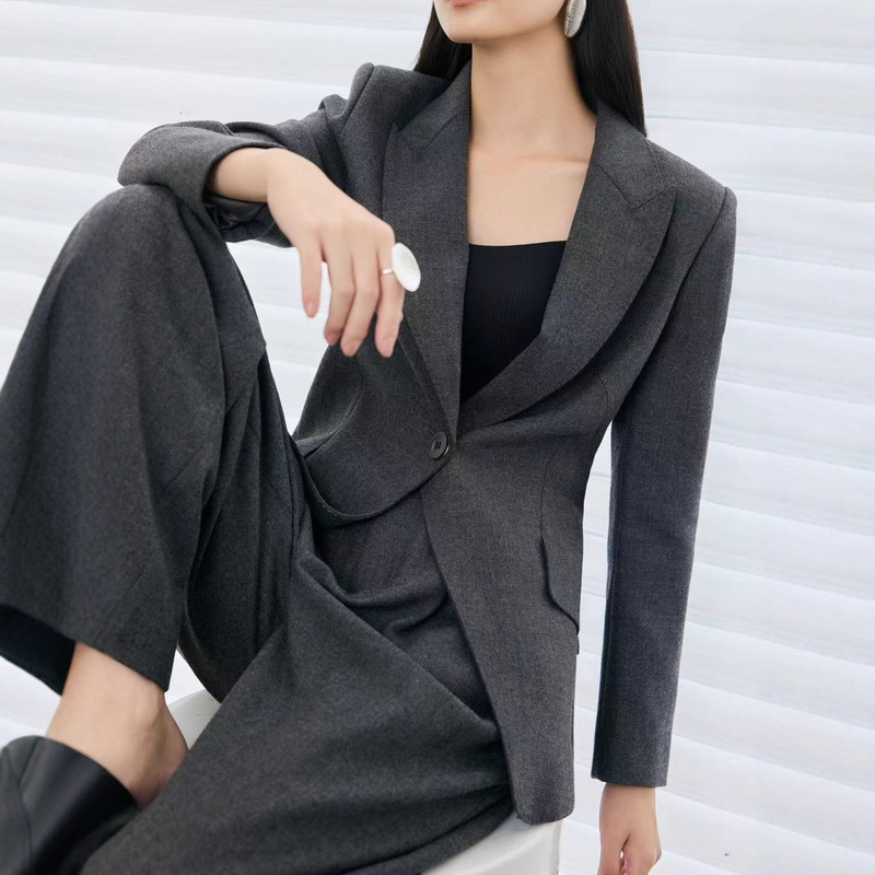 2026 Spring New Style 100% Wool Elegant Casual Workwear High-End Suit Jacket for Women