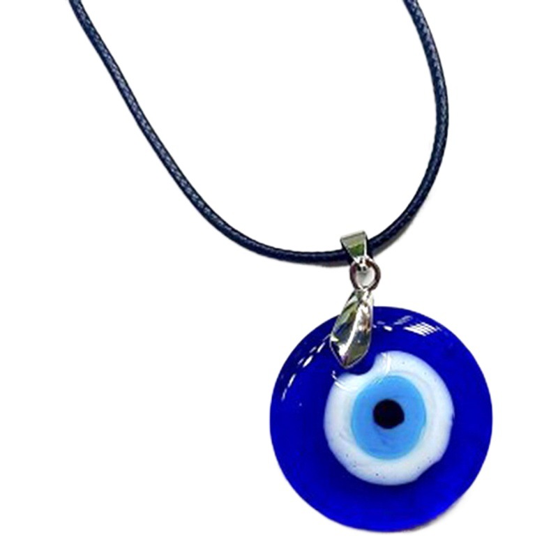 Devil's Eye Glass Pendant Necklace European and American Retro Jewelry Wholesale