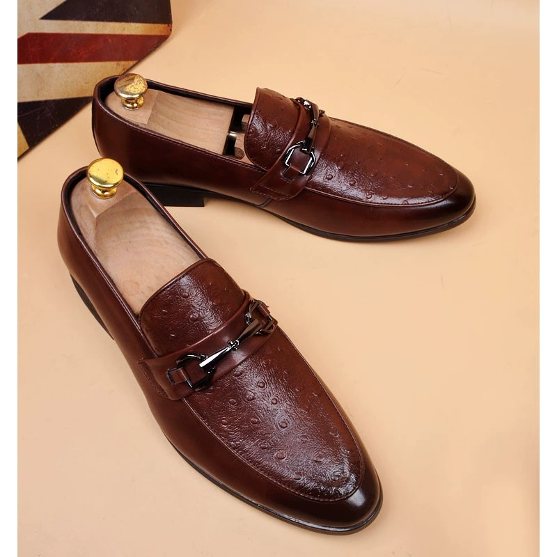 Корейская модная мужская кожаная обувь один педаль молодой парикмахер дышащая ленивая обувь летняя дышащая повседневная мужская обувь