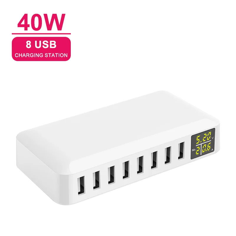 Factory direct selling USB multi -port charger 8 -port desktop charging intelligent numbers CE RoHS PSE certification