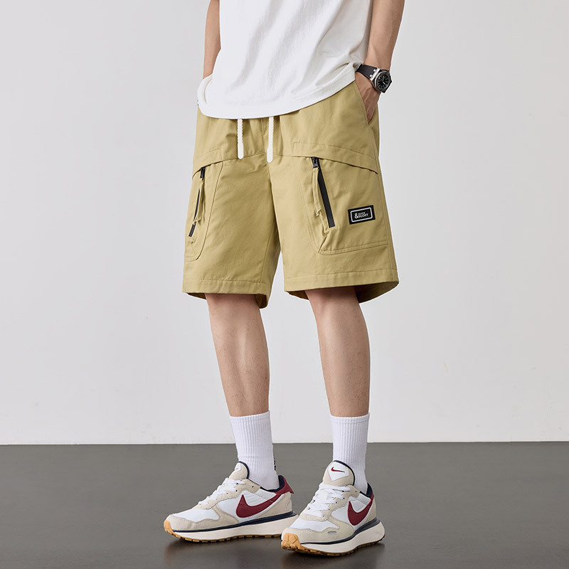 Pantalones cortos de algodón para hombres de verano nueva tendencia coreana pantalones largos de piernas anchas de tamaño grande para aumentar los pantalones cortos para hombres