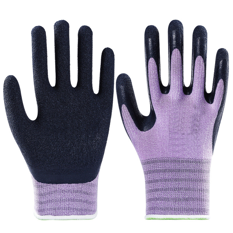 Guantes de espuma de látex antideslizante, resistente al desgaste, transpirable, flexible y elástico para el manejo del sitio de construcción, trabajo seco, guantes de protección laboral de jardinería