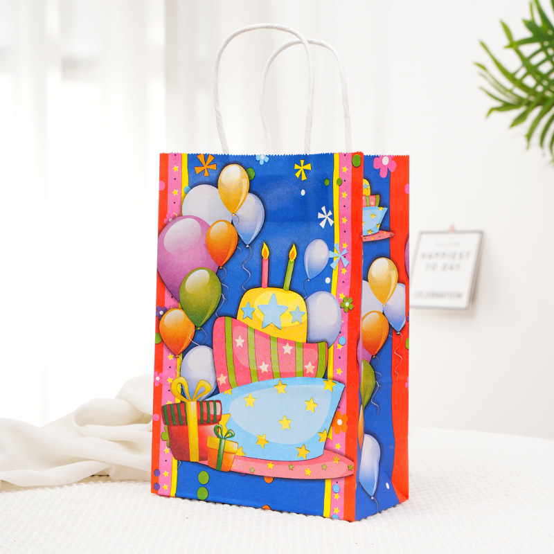 Bolsas de papel kraft en stock Bolsas de papel de cumpleaños felices en inglés Bolsas de regalo de cumpleaños image 6