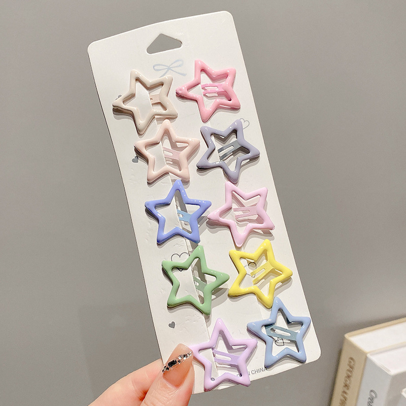 Dopamina de color estrellas amor clip de cabello de la niñez clip de fránta clip de cabello BB clip de cabello adorable joyas de cabello