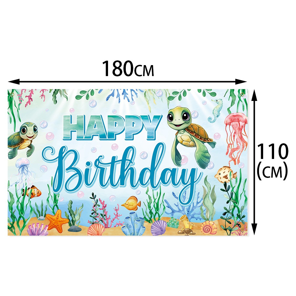 Nuevos productos transfronterizos de tortugas marinas decorativas tela de fondo decoración de fiesta de cumpleaños pancarta de fondo