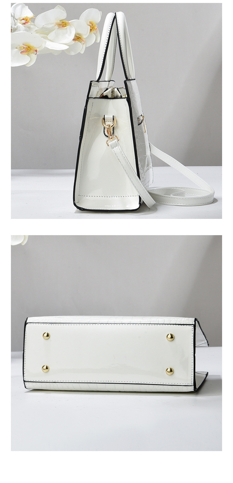970g Weight Polyester Lining Material Zipper Closure Type Single Shoulder Strap Strap Type Tote Bag Bags Type Casual, Travel Occasion Pu Leather Material Solid Color, Crocodile Pattern All Seasons Season Women's Gender Vintage Style, Classic Style Style Large Size Women's Large Pu Leather Solid Color Crocodile Vintage Style Classic Style Zipper Tote Bag