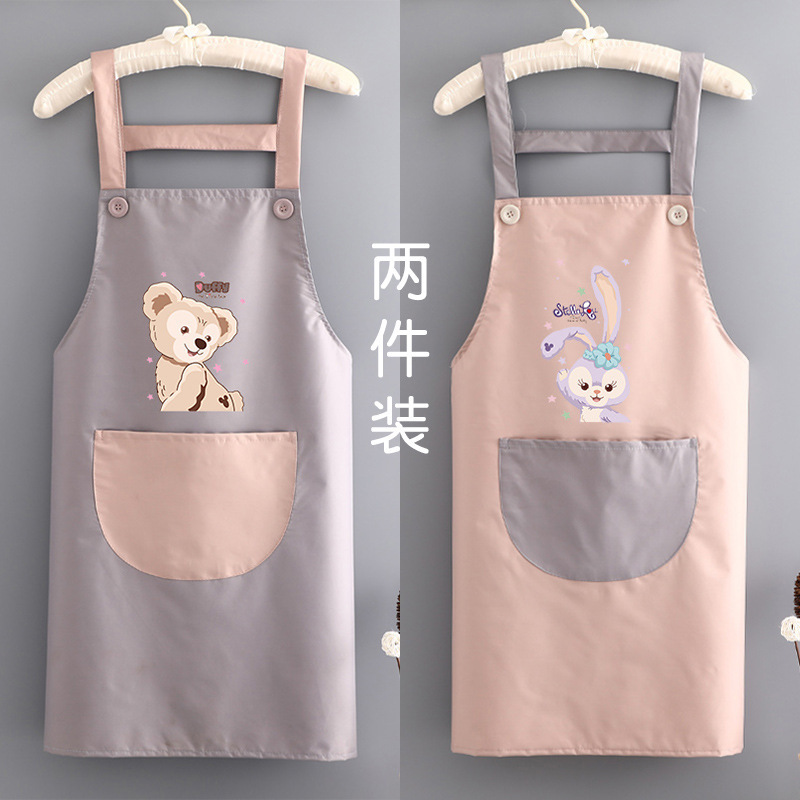 おしゃれでシンプルな家庭用キッチンエプロン防水防油女性夏の薄いタイプの出勤料理大人の腰を囲む作業服|undefined