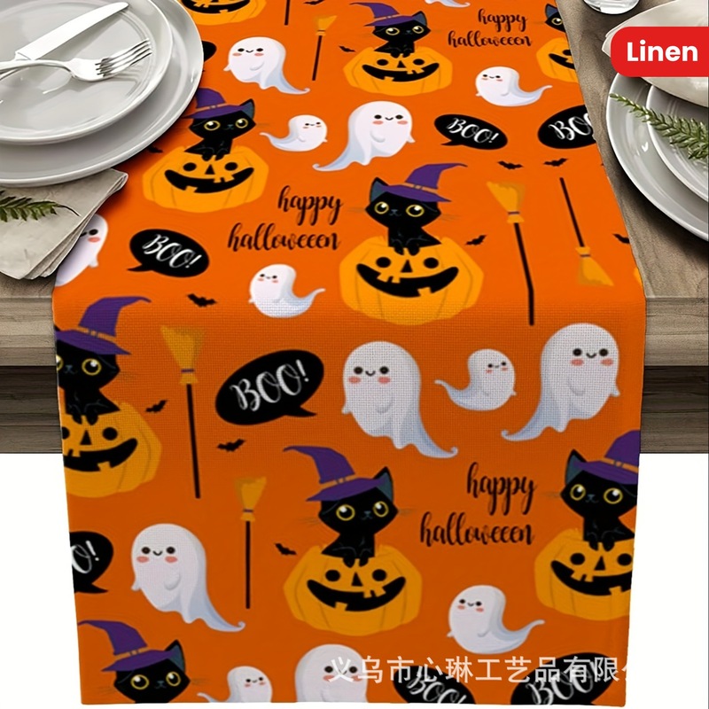 クロスボーダー新しいハロウィンハイエンドホリデーデコレーションテーブルフラグクリスマスプリントAmazonベストセラーテーブルクロスカスタマイズ|undefined