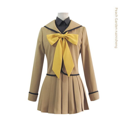 Elemental Girl: Orihime in a Cosplay Costume—Uji High School Peach Orchard Nanao's Anime-Inspired Japanese-Style School Uniform for Cosplay