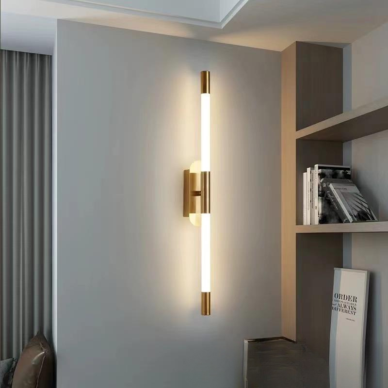 Lámpara de pared larga minimalista dormitorio lámpara de noche moderna minimalista nórdico luz lámpara de pared de lujo sala de estar Hotel pared led lámpara de pared