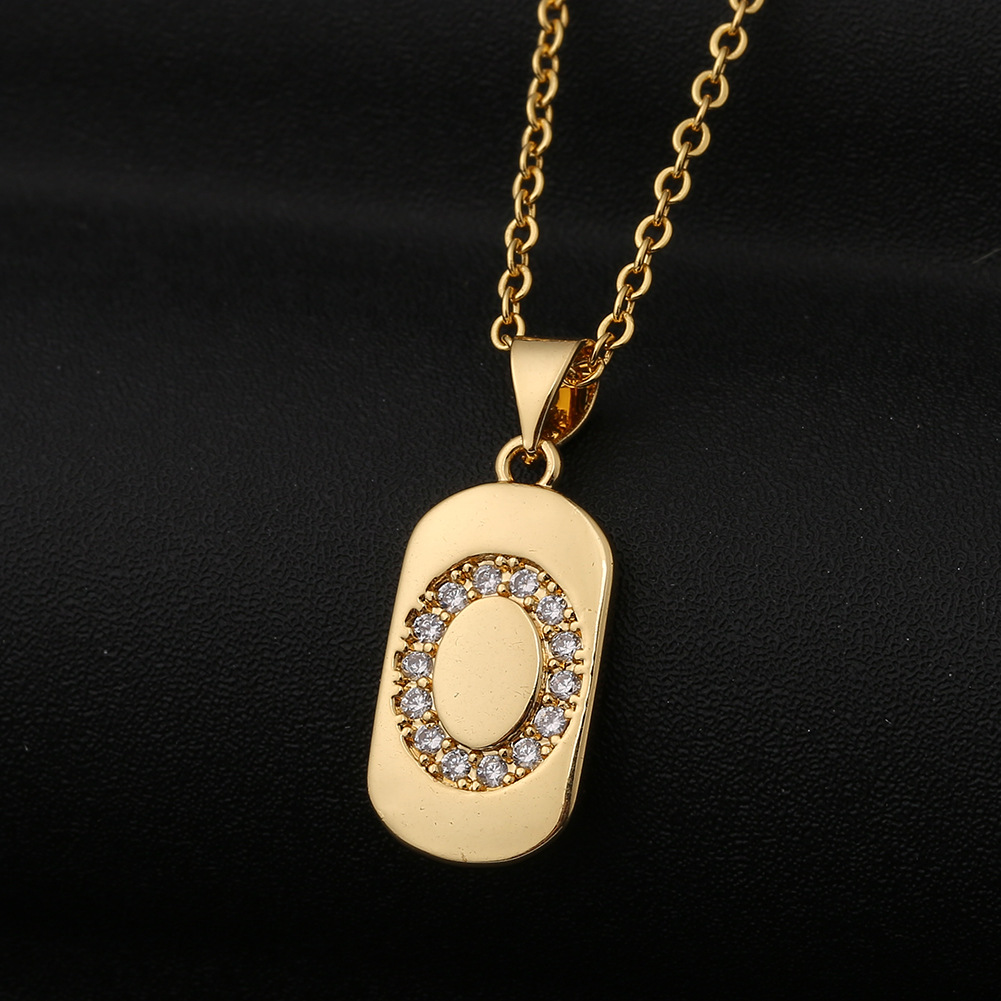 Simple Copper Zircon 26 English Letter Necklace display picture 8