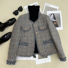 Xiaoxiangfeng ジャケットフェミニン 2025 冬の新ツイードタッセル肥厚ショートホワイトダックダウンジャケット女性のための