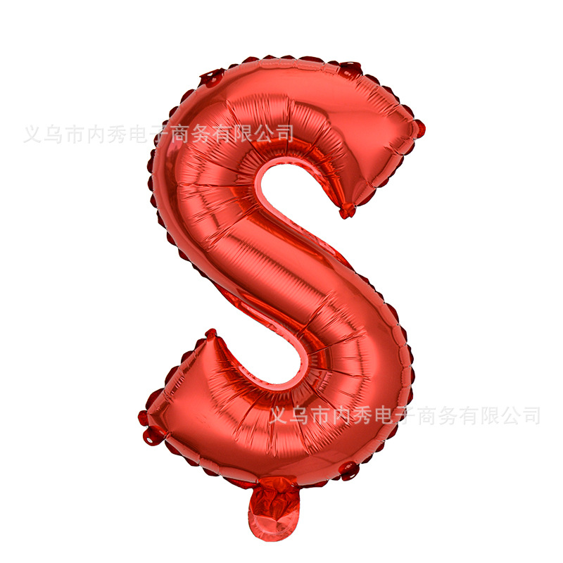 Estilo americano Delgado 16 pulgadas inglés carta globo pequeño tamaño A- Z cumpleaños boda habitación decoración aluminio película globo al por mayor