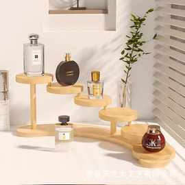 实木桌面置物架阶梯式阳台花盆收纳架乐高娃娃展示架化妆品香水架