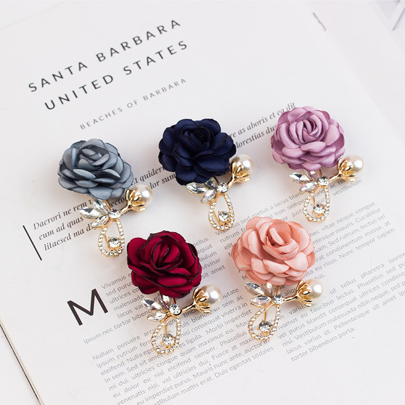 Rose Flower Retro Brooch Korean Small Fragrance Simple and Elegant Corsage Decorative Accessories Clothing Accessories Women's Brooch