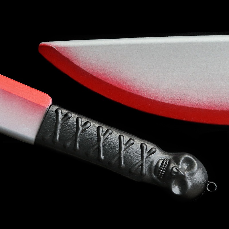 Halloween accesorios cuchillo de punta sangriento soplado cuchillo de frutas cosplay espectáculo de hechizo juguetes de simulación cuchillo de colza de sangre