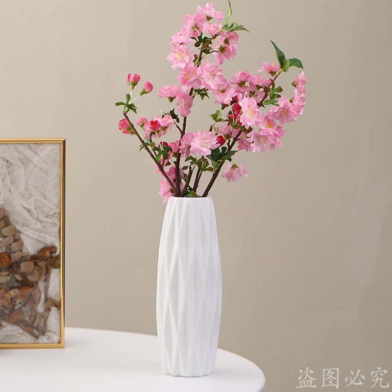 Повседневная современная керамическая ваза с гипсофилой, украшение для гостиной, белый фарфор, маленькая свежая композиция из сухих цветов, креативный керамический цветочный сосуд