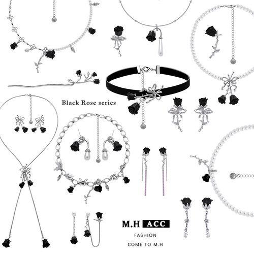 Original Butterfly Droplet Oil Rose Necklace for Women, Fashionable and Versatile Pendant Lock Chain with Cool Style High-Quality Accessory