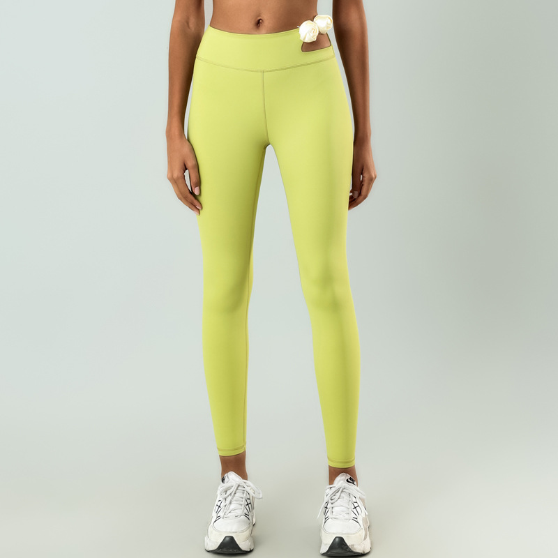 Pantalones de fitness deportivos de comercio exterior de Mujer Flor hueca alta elástica transpirable de secado rápido cintura media alta Pilates pierna reparación yoga Pantalones