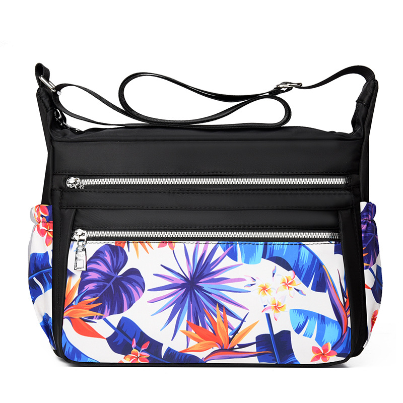Bolso de hombro para mujeres de mediana edad bolso de la madre moda impresa casual tela de nylon de gran capacidad transfronteriza Venta caliente bolsa de mensajero para las mujeres