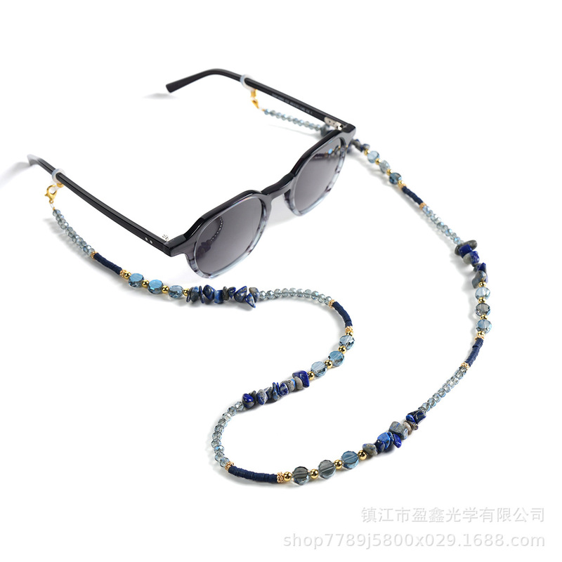 Cross-Border Amazon Soft Pottery Stone Glasses Chain Fashionable Temperament Crystal Glasses Chain Glasses Hanging Neck Chain Wholesale Cross-Border Amazon Soft Pottery Stone Glasses Chain Fashionable Temperament Crystal Glasses Chain Glasses Hanging Neck Chain Wholesale