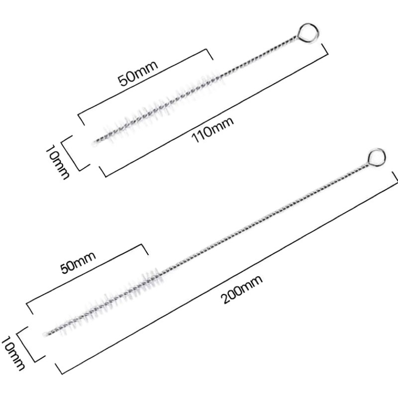 Factory Direct Supply Fan Brush Cleaning Stainless Steel Straw Cleaning Brush Cup Brush Size Pre-Made Gap Brush Packaging