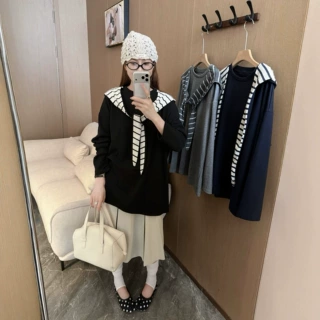 6454-1披肩帽韩系卫衣2026秋季韩系减龄ins风时尚休闲百搭卫衣女