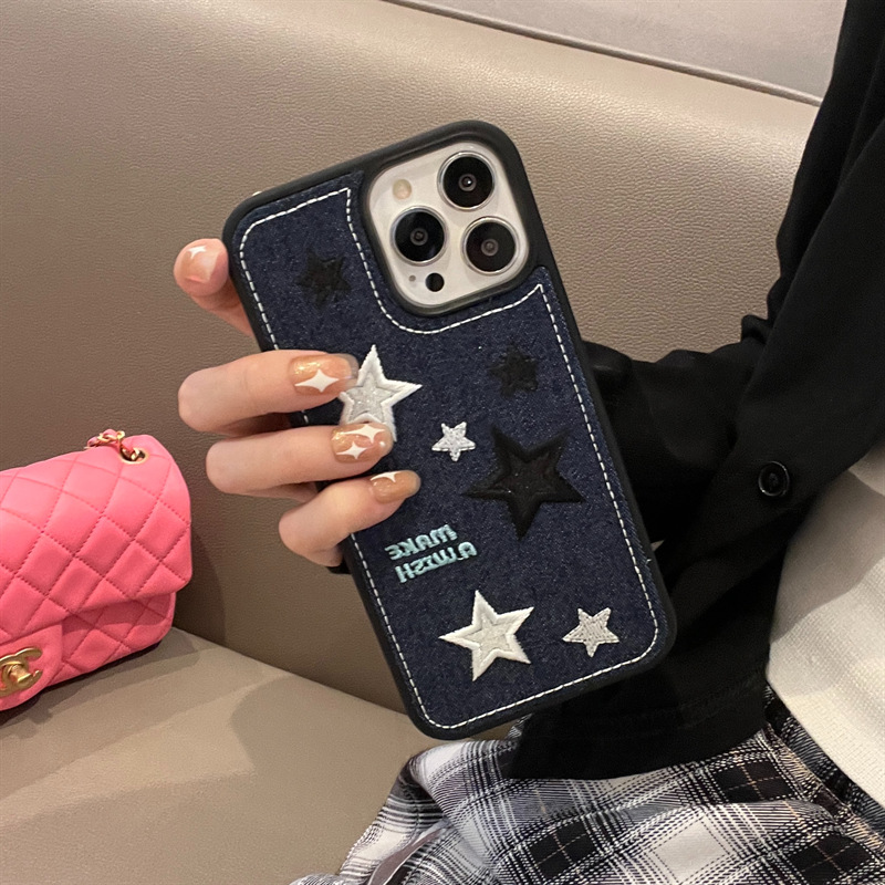 Retro Simple Style Star Denim   Phone Cases display picture 2