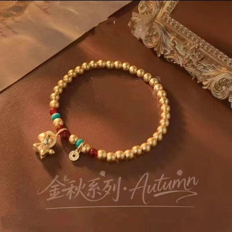 Chinese-Style Peace Lock Bracelet Woven Handmade Versatile Good Luck Longevity Lock Retro Exquisite Ins Niche Best Friend Bracelet