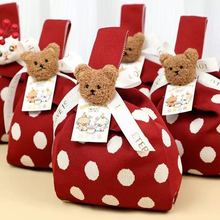 满月针织包伴手礼袋子宝宝百日宴编织包礼品袋包包手提袋喜糖袋