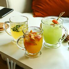 大肚咕噜杯网红INS玻璃杯简约把手奶茶饮料杯办公室家用客厅茶水