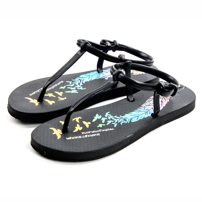 Sandalias romanas para mujer, sandalias de moda, planas, antideslizantes, transfronterizas, chanclas 2025, zapatos de playa, planas con tacón