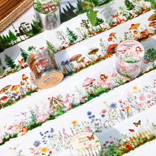 Ancient Forest PET Tape Fairy Tale Series in Forest Retro Mountain Wild Plant Landscape Decoration DIY 6