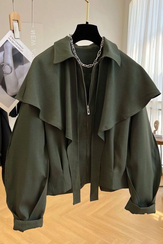 British Style Cape Jacket for Women Spring and Autum 2023 Neutral Style Design New Chinoiserie Unisex Jacket Jacket British Style Cape Jacket for Women Spring and Autum 2023 Neutral Style Design New Chinoiserie Unisex Jacket Jacket