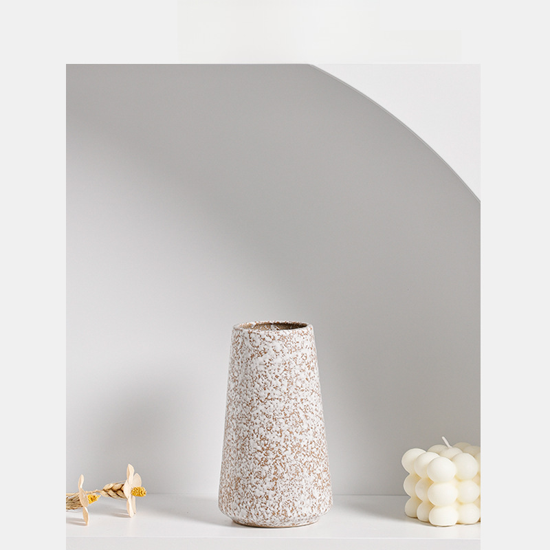 Longli ceramic vase ins wabi-sabi ornaments dried flowers new Chinese style light luxury living room entrance home decorations