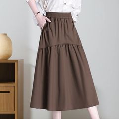 メーカーは好評価率が高い95% ポリエステル繊維5% ナイロンスカートの女性の洋気が大きいa字スカートを覆っている